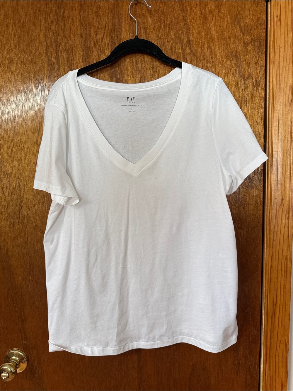 GAP White V-Neck Short Sleeve Tee